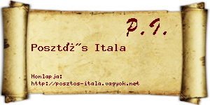 Posztós Itala névjegykártya